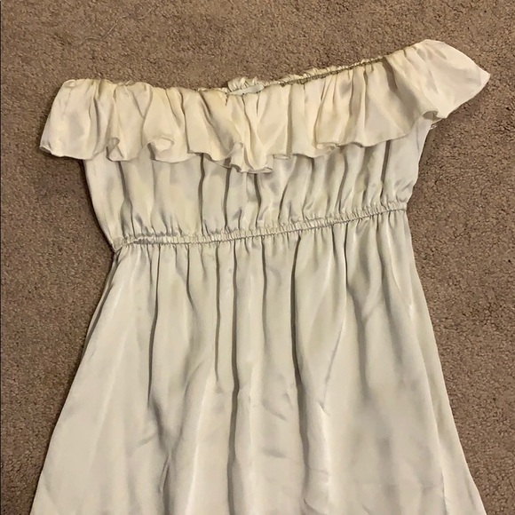 Satin mini strapless dress - Picture 5 of 5